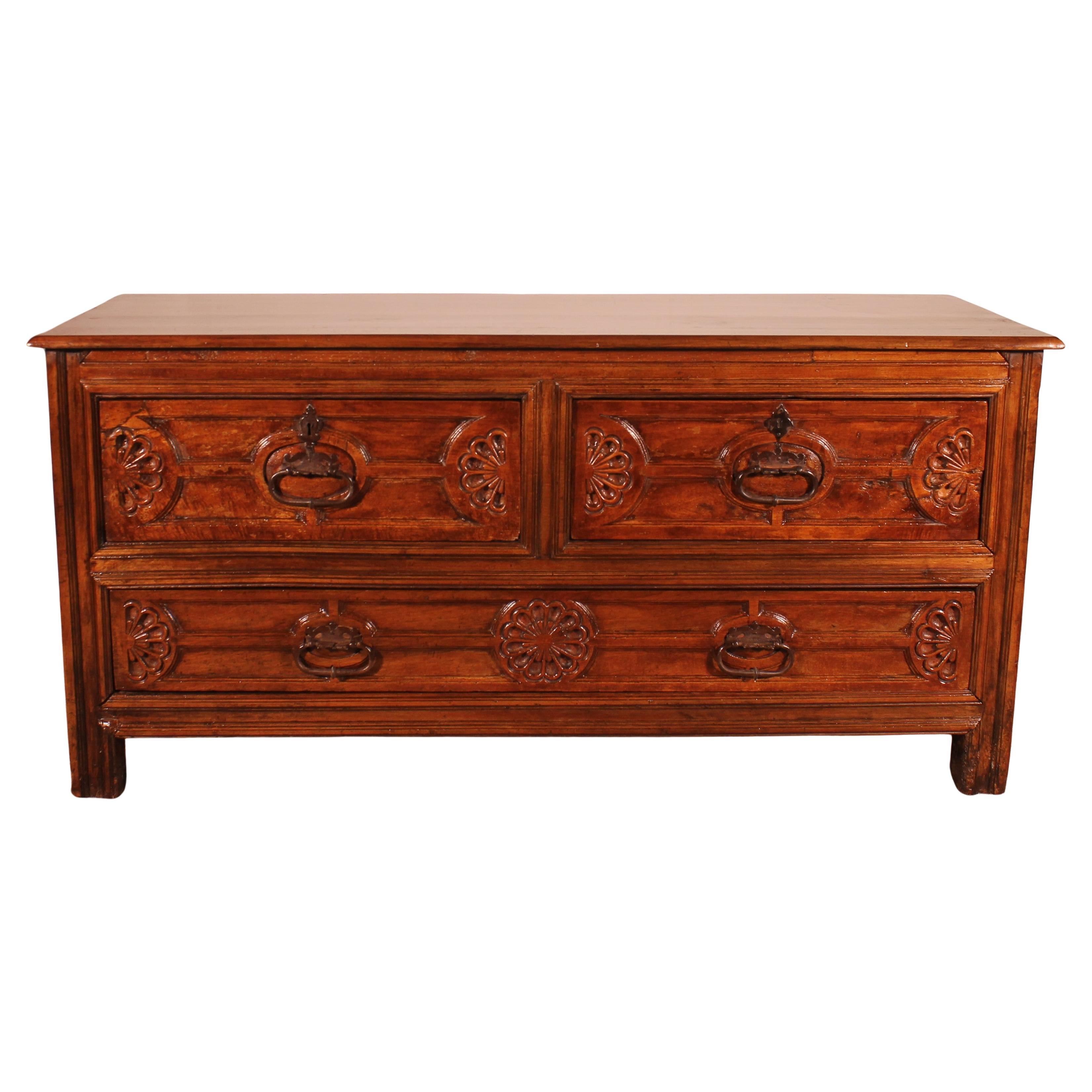 Spanish Renaissance Sacristy Buffet In Walnut Circa 1600