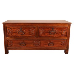 Antique Spanish Renaissance Sacristy Buffet In Walnut Circa 1600