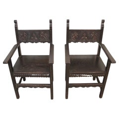Spanish Renaissance Style Arm Chairs