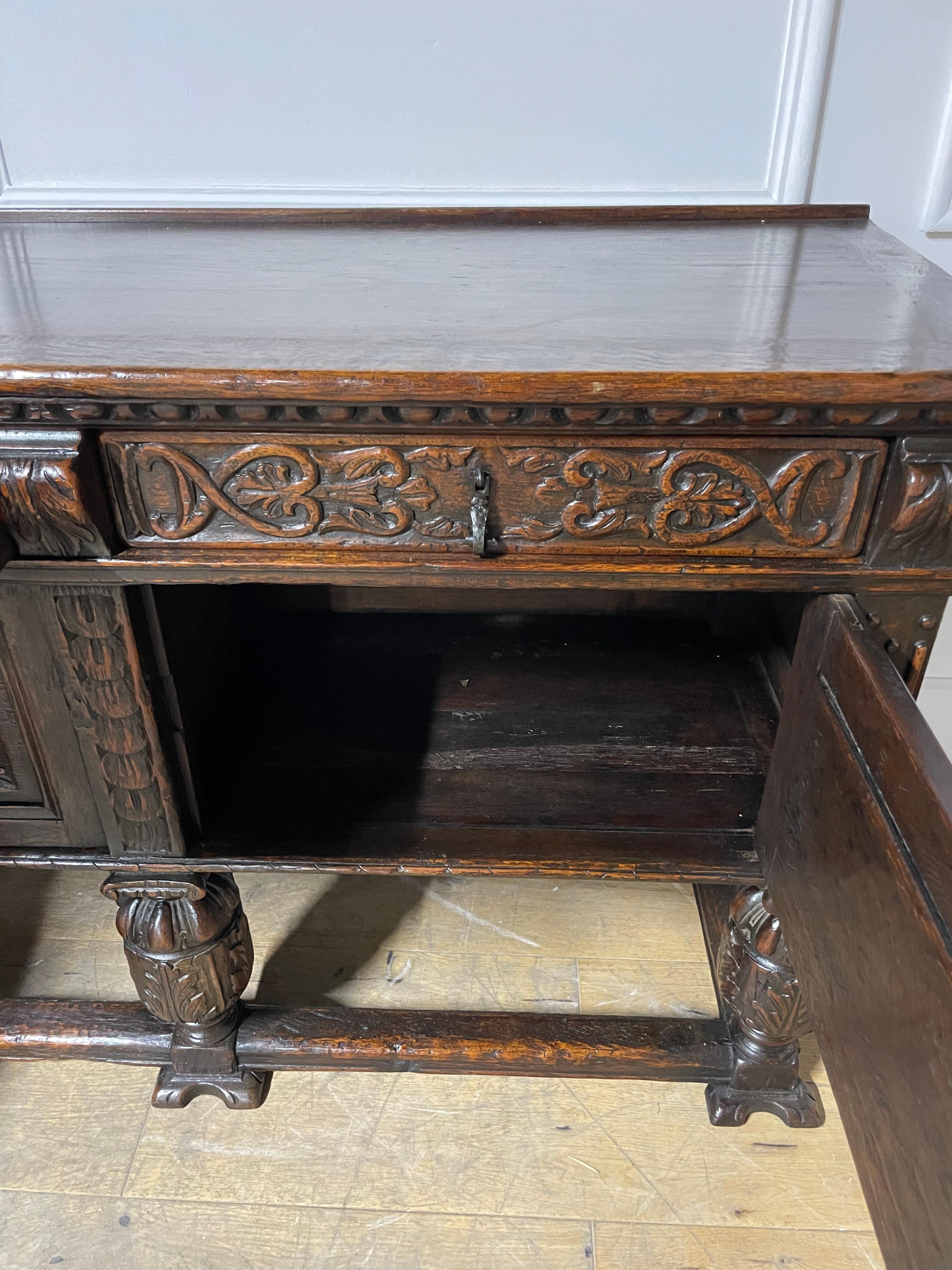 Spanish renaissance style oak sideboard / dresser base / server 10