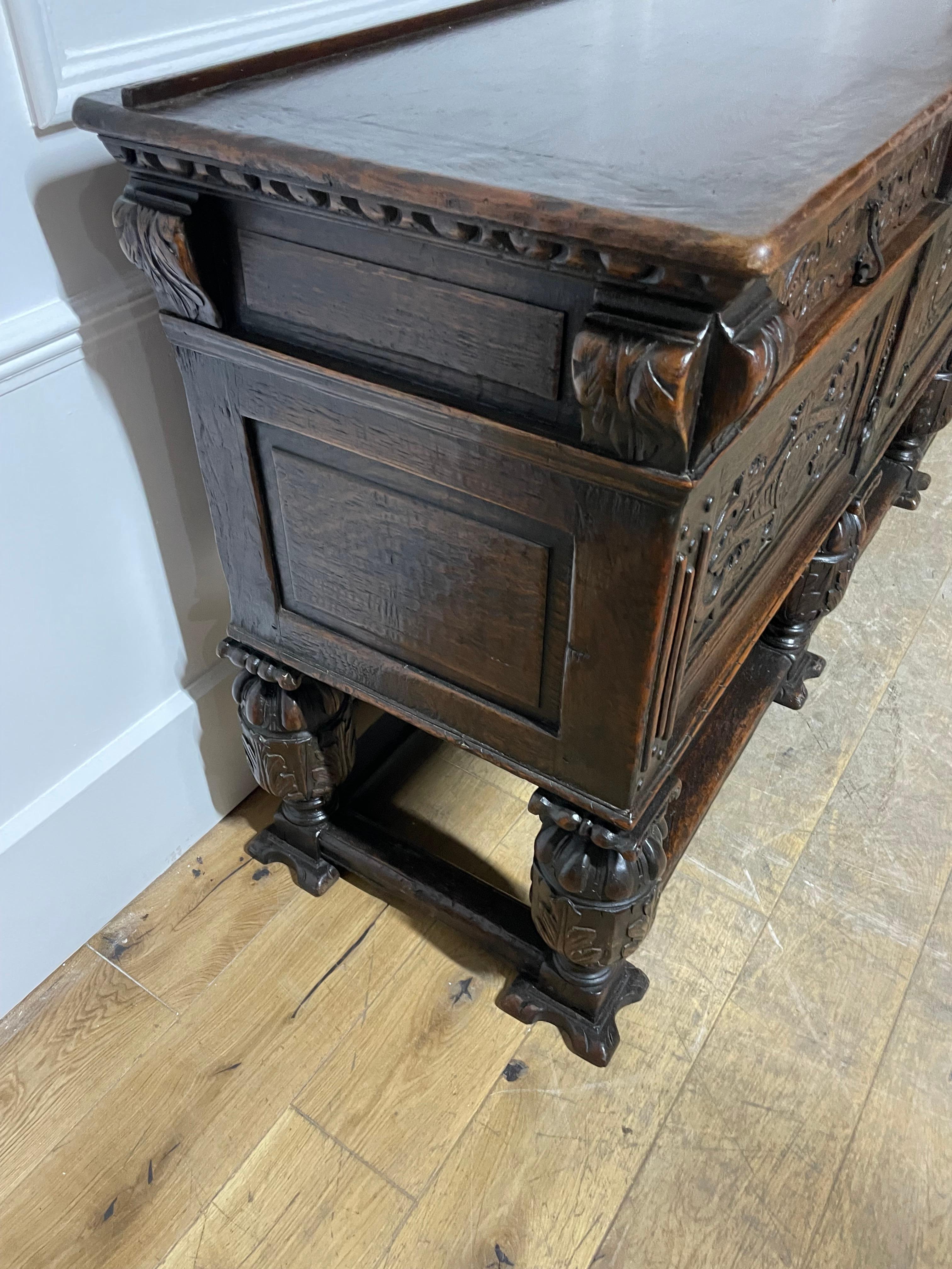 Spanish renaissance style oak sideboard / dresser base / server 3
