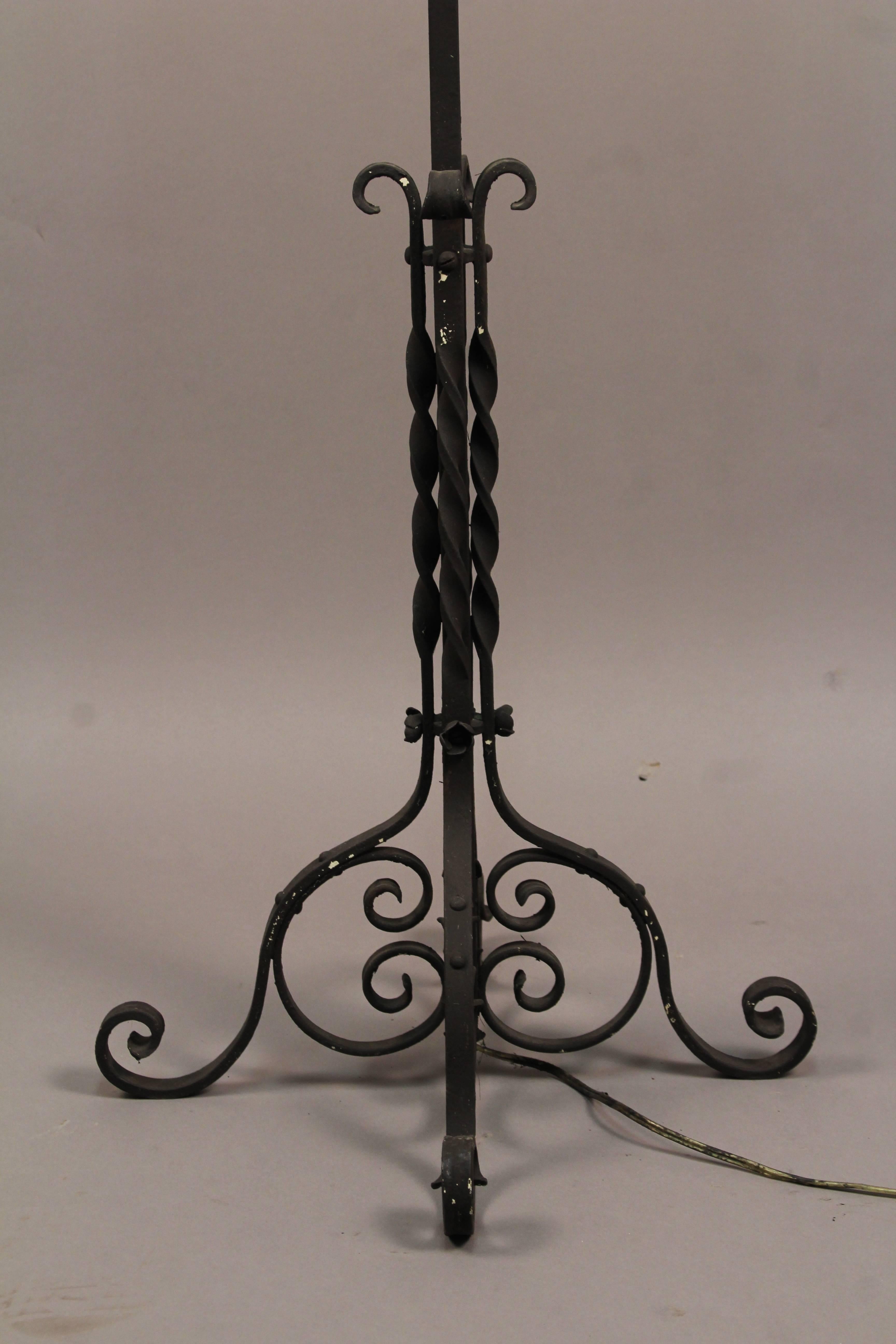Spanish Colonial Spanish Revival 1920s Floor Lamp with Mica Shade