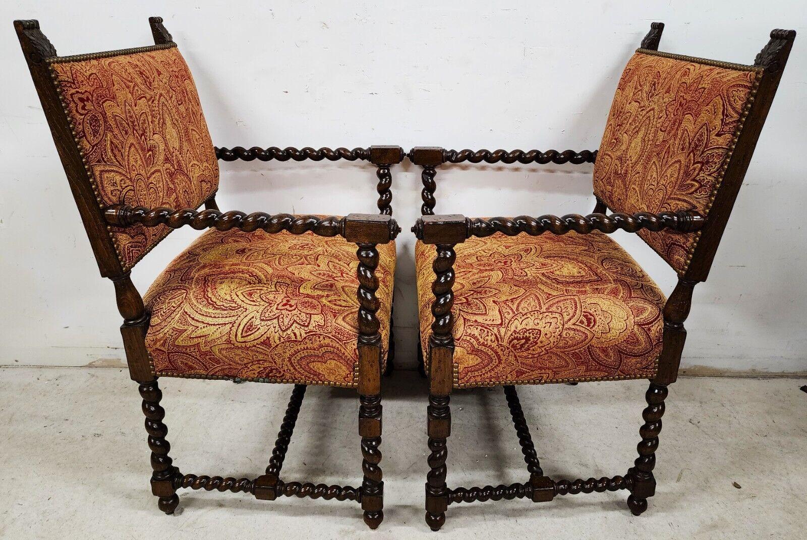 Spanish Revival Armchairs Antique Set of 2 For Sale 4