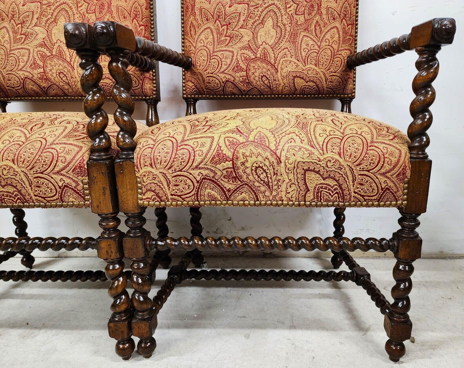 20th Century Spanish Revival Armchairs Antique Set of 2 For Sale
