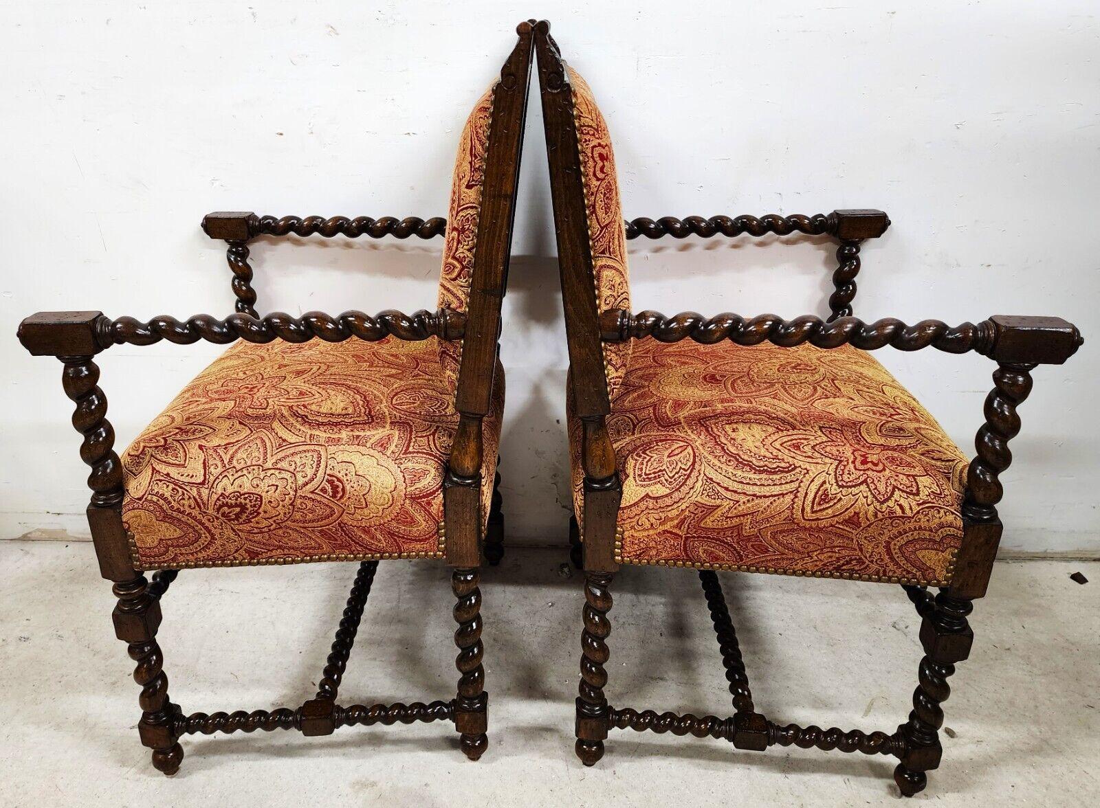 Spanish Revival Armchairs Antique Set of 2 For Sale 1
