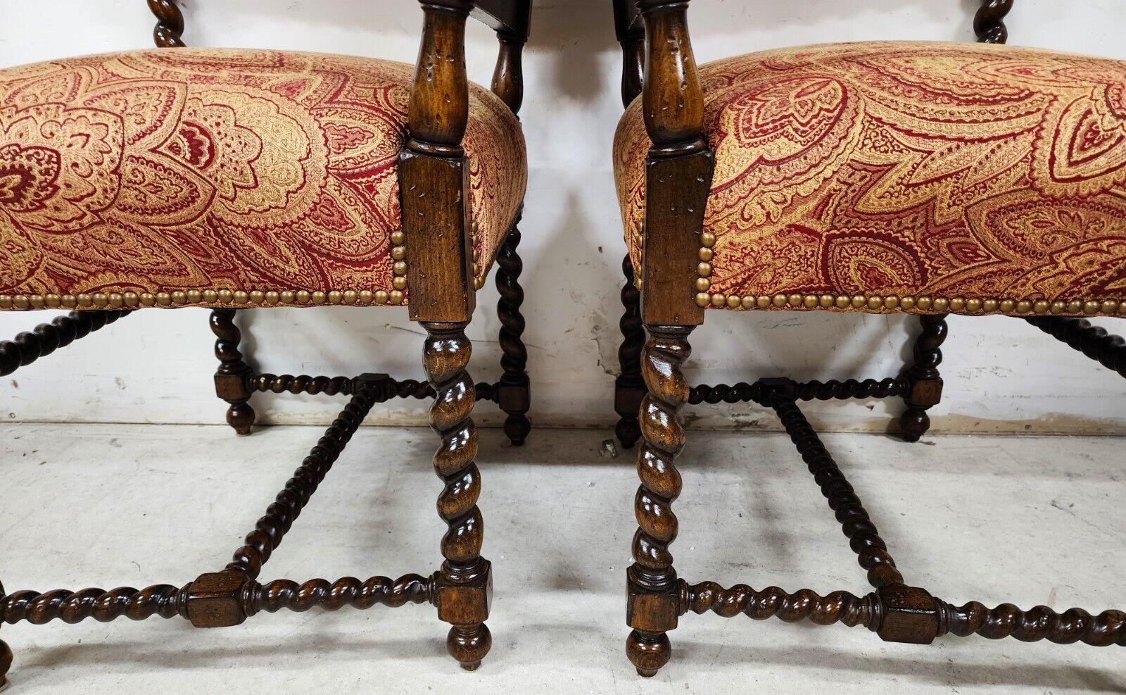 Spanish Revival Armchairs Antique Set of 2 For Sale 3