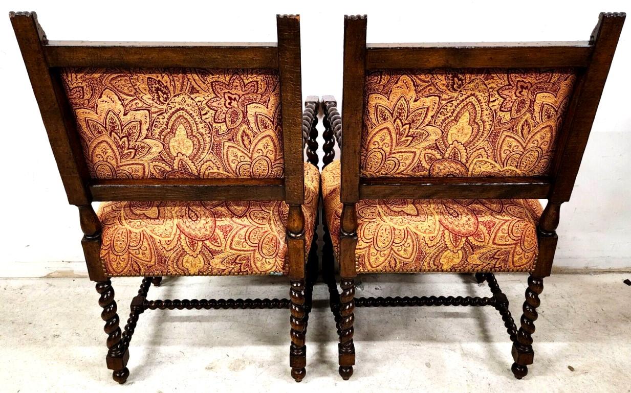 Spanish Revival Armchairs Antique Set of 2 For Sale 4