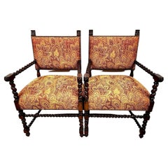 Spanish Revival Armchairs Used Set of 2