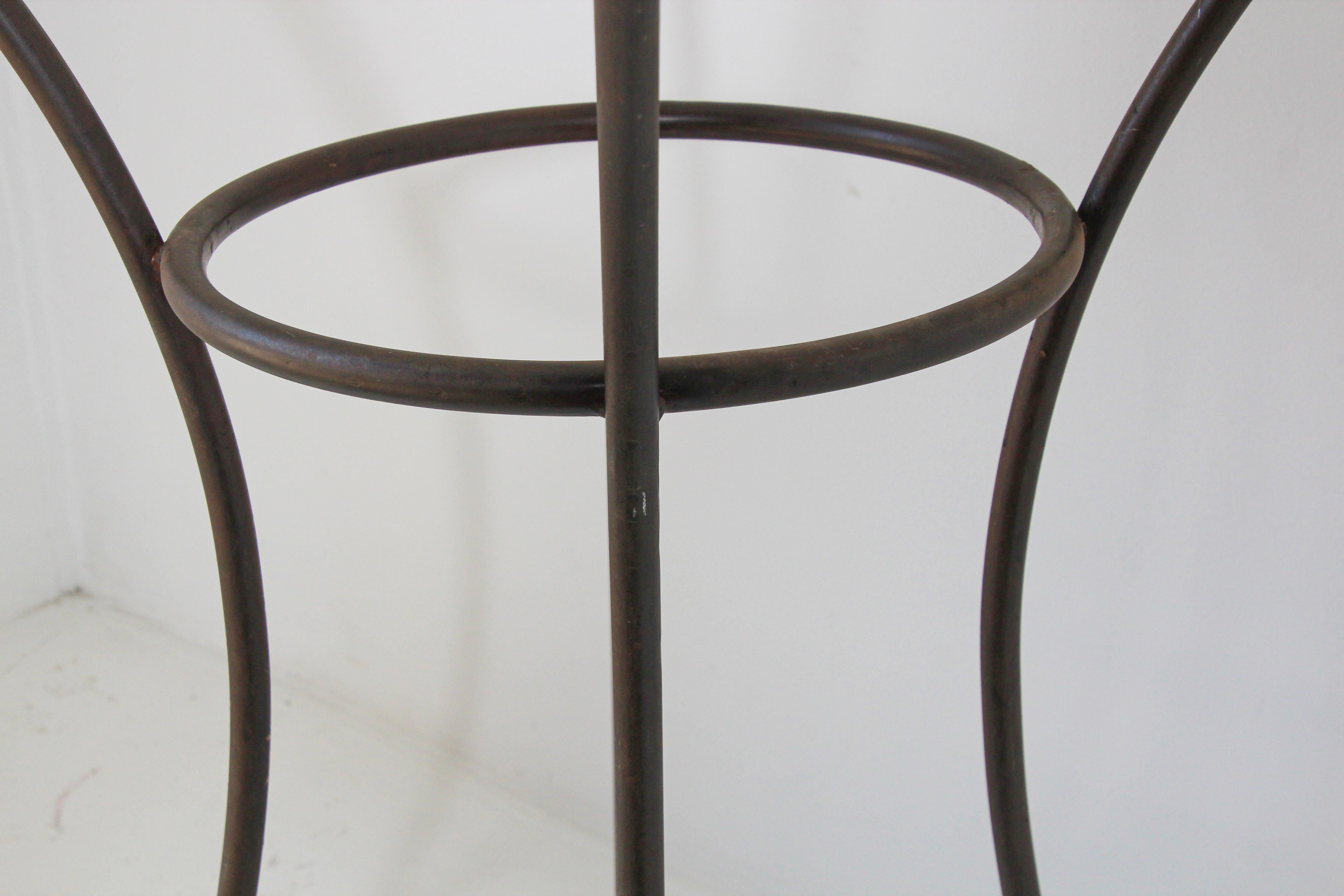 Mexican Spanish Revival Bar Table Wrought Iron Base For Sale