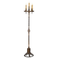 Spanish Revival Bronze Torchère Designed by Oscar Bach, 1920s For Sale ...