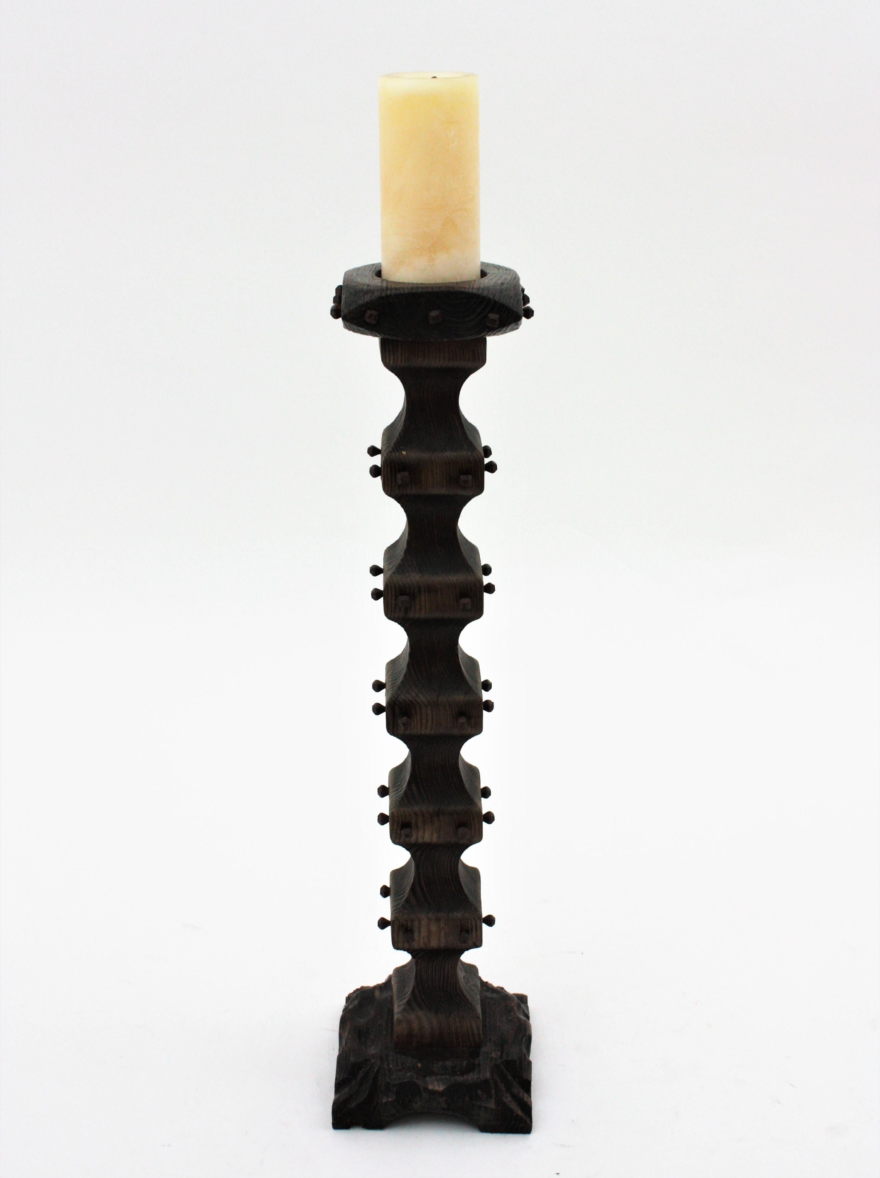 floor wooden candle holders