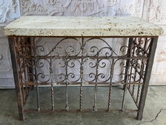 Spanish Revival Console Table - Fossilized Stone Top