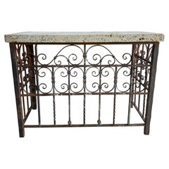 Spanish Revival Console Table - Fossilized Stone Top