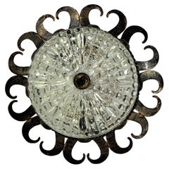 Lampadaire Crown Light Revive, fer forgé et verre, années 1950