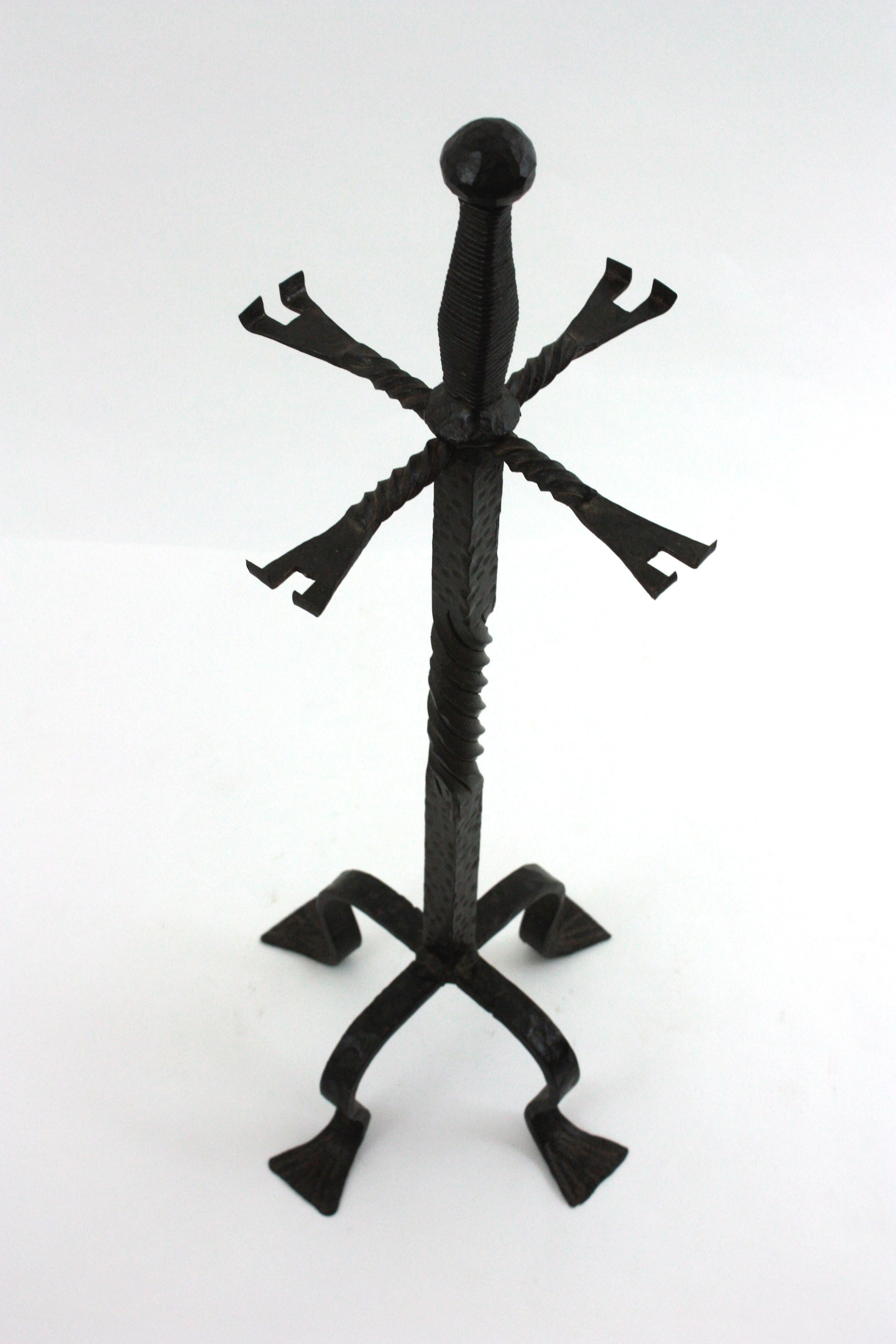 Juego de Herramientas para Chimenea de Hierro Forjado a Mano, Diseño de Espada en venta 5