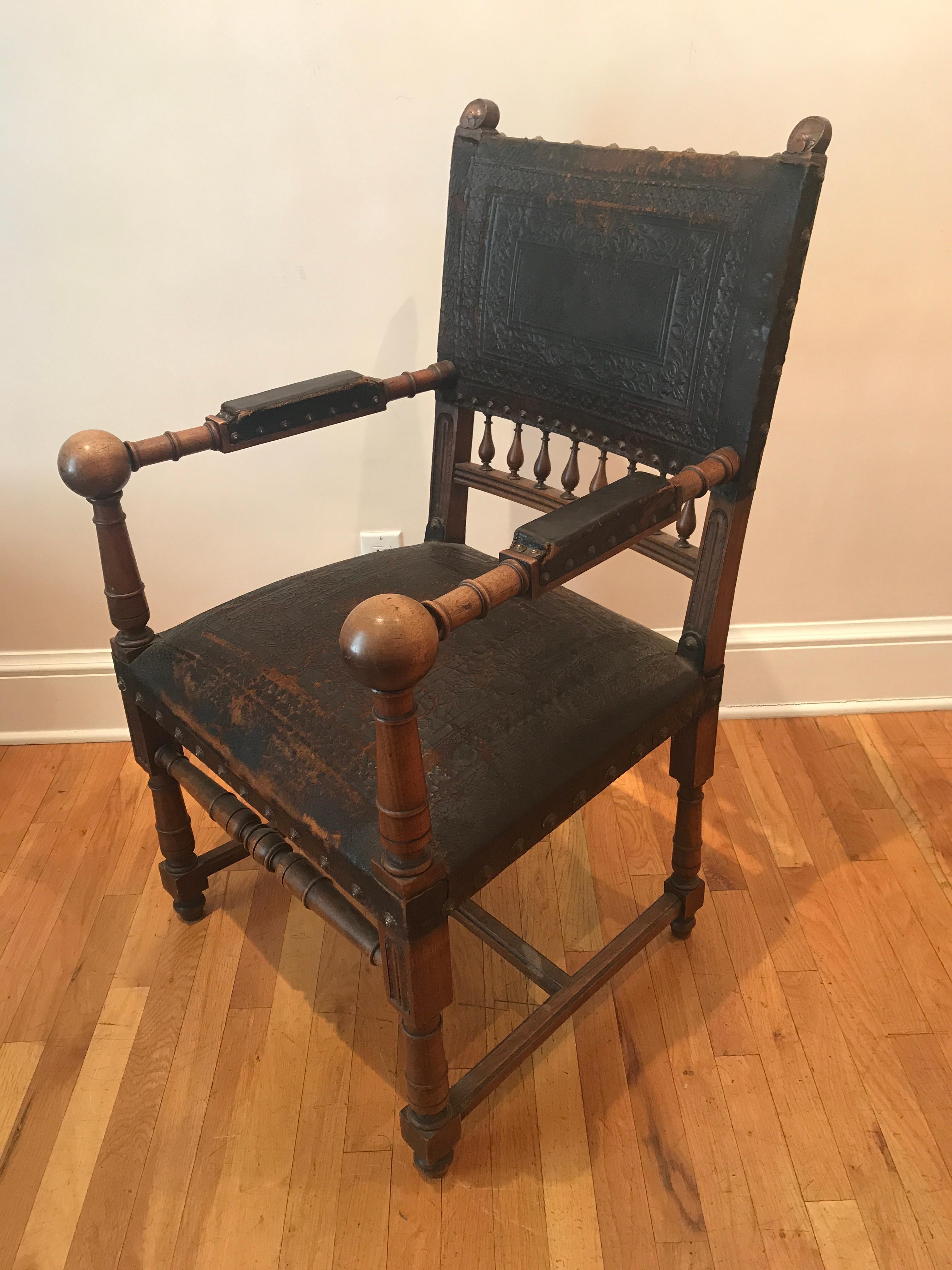 XIXe siècle Fauteuil Hacienda de la renaissance espagnole en vente