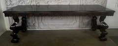 Spanish Revival Hand-Carved Walnut Console Table, Circa 1920-1940