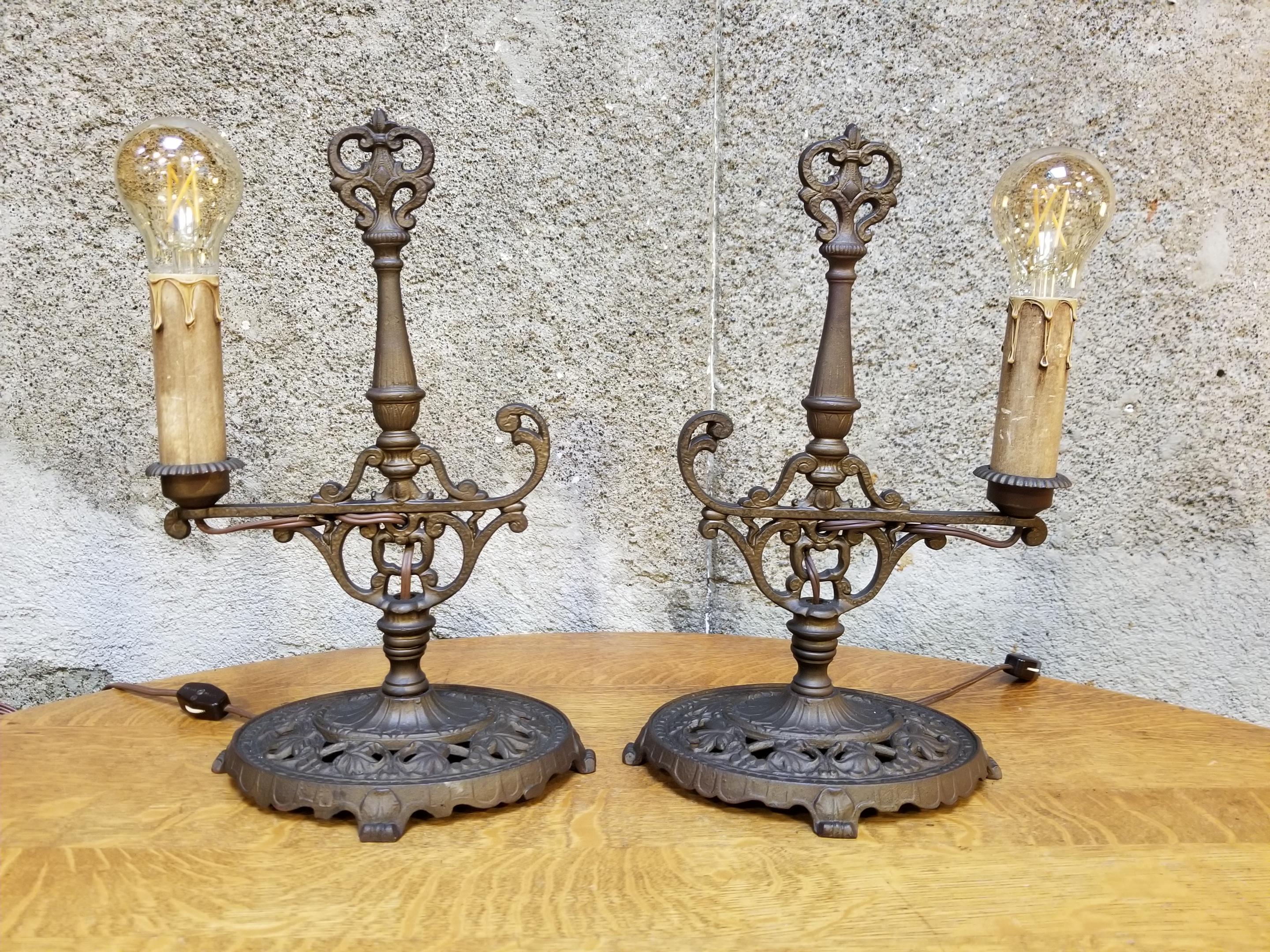 Spanish Colonial Spanish Revival Cast Iron Table Lamps