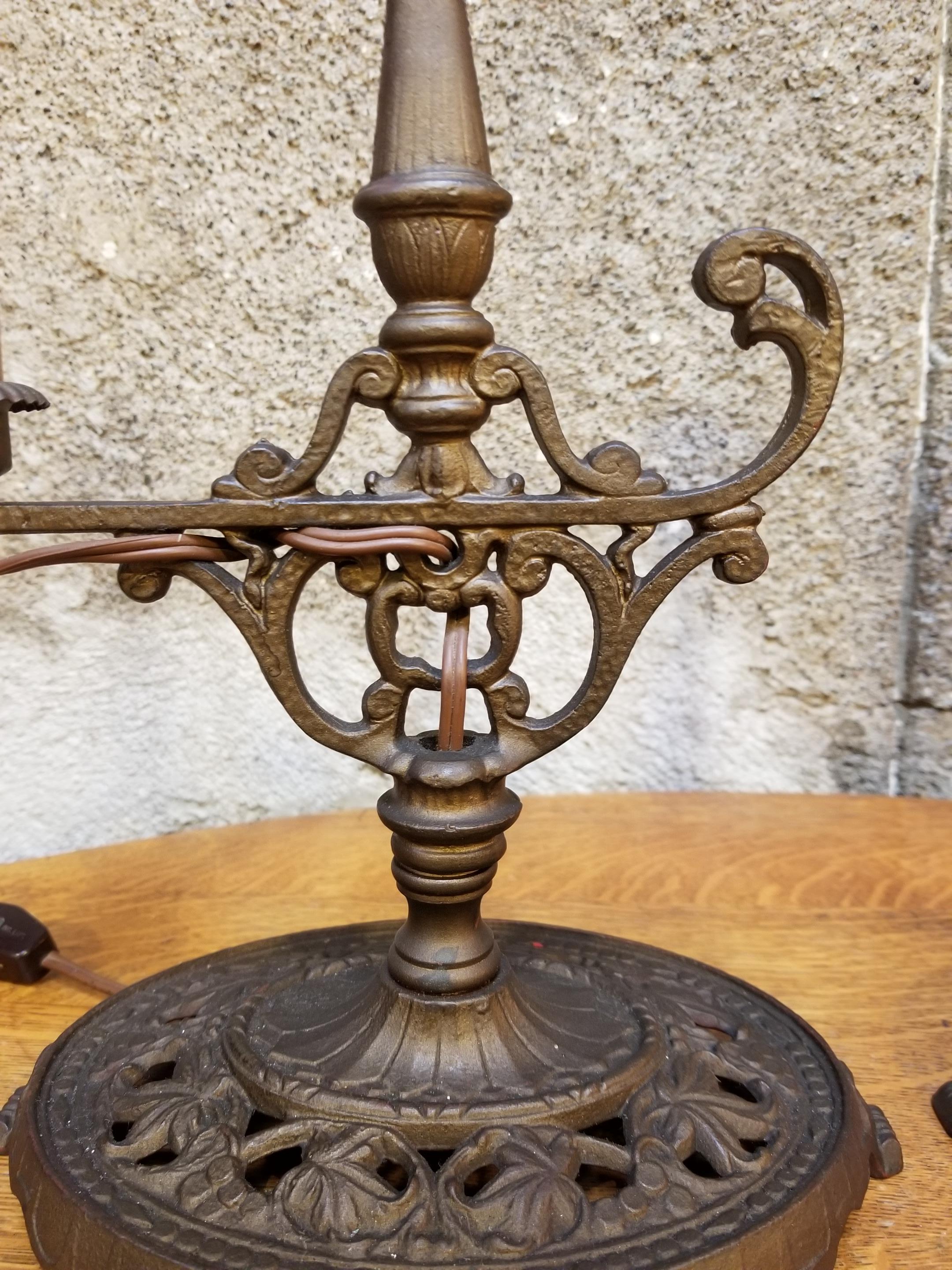 American Spanish Revival Cast Iron Table Lamps