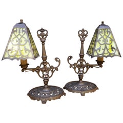 Antique Spanish Revival Cast Iron Table Lamps