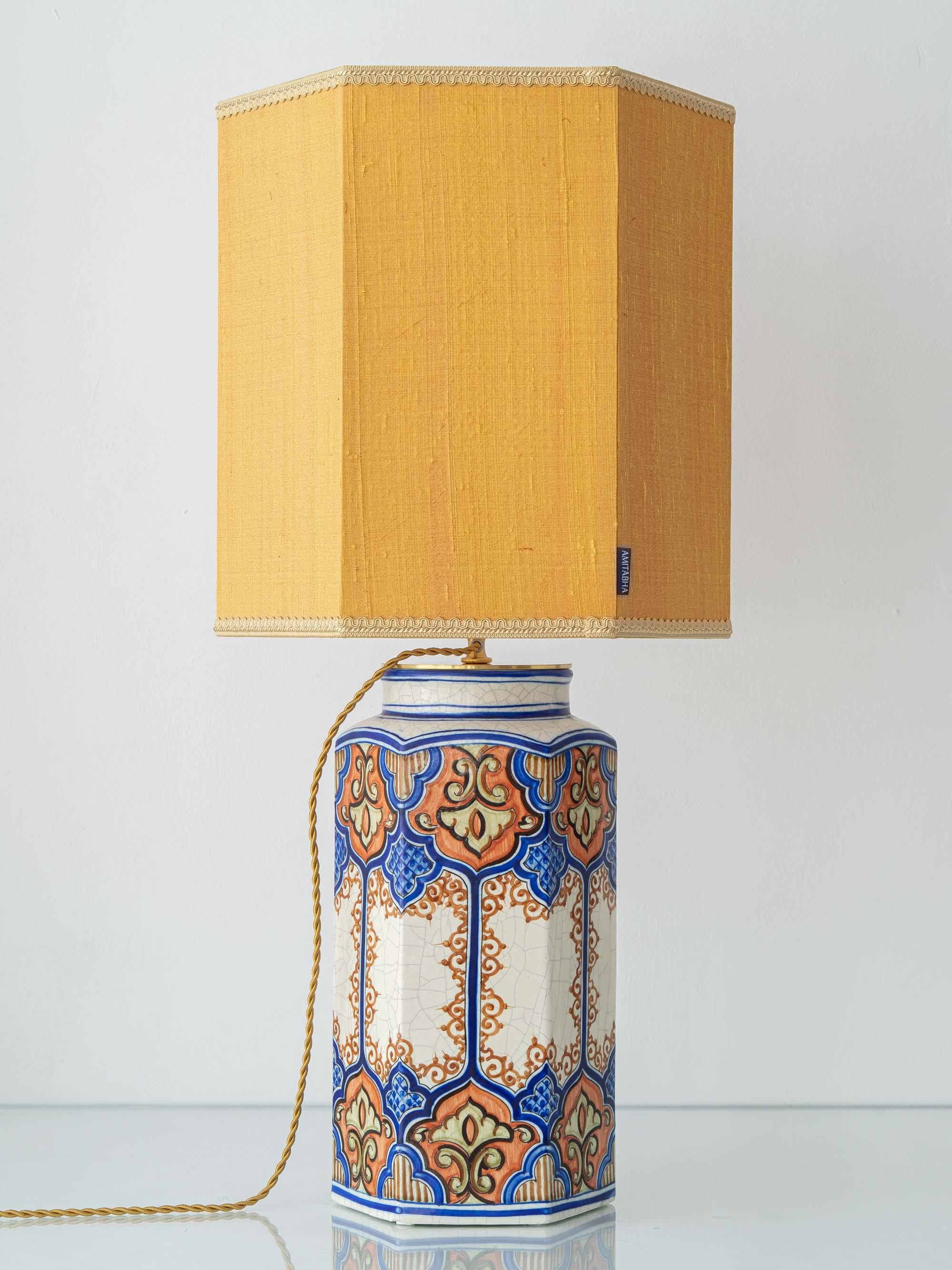 Lampe de table en céramique Benlloch Manises, néo-espagnole, milieu du siècle dernier en vente 4