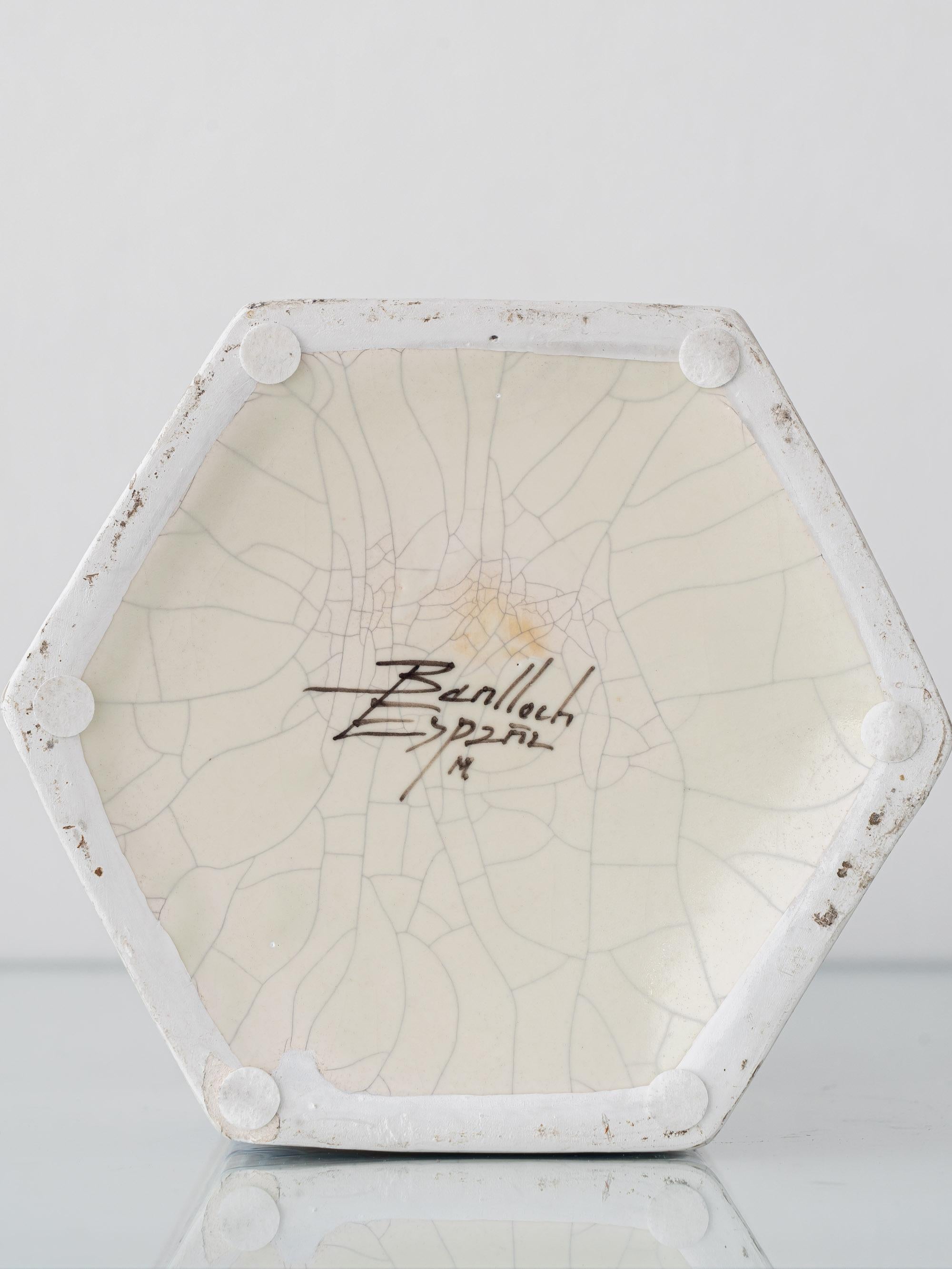 Lampe de table en céramique Benlloch Manises, néo-espagnole, milieu du siècle dernier en vente 10