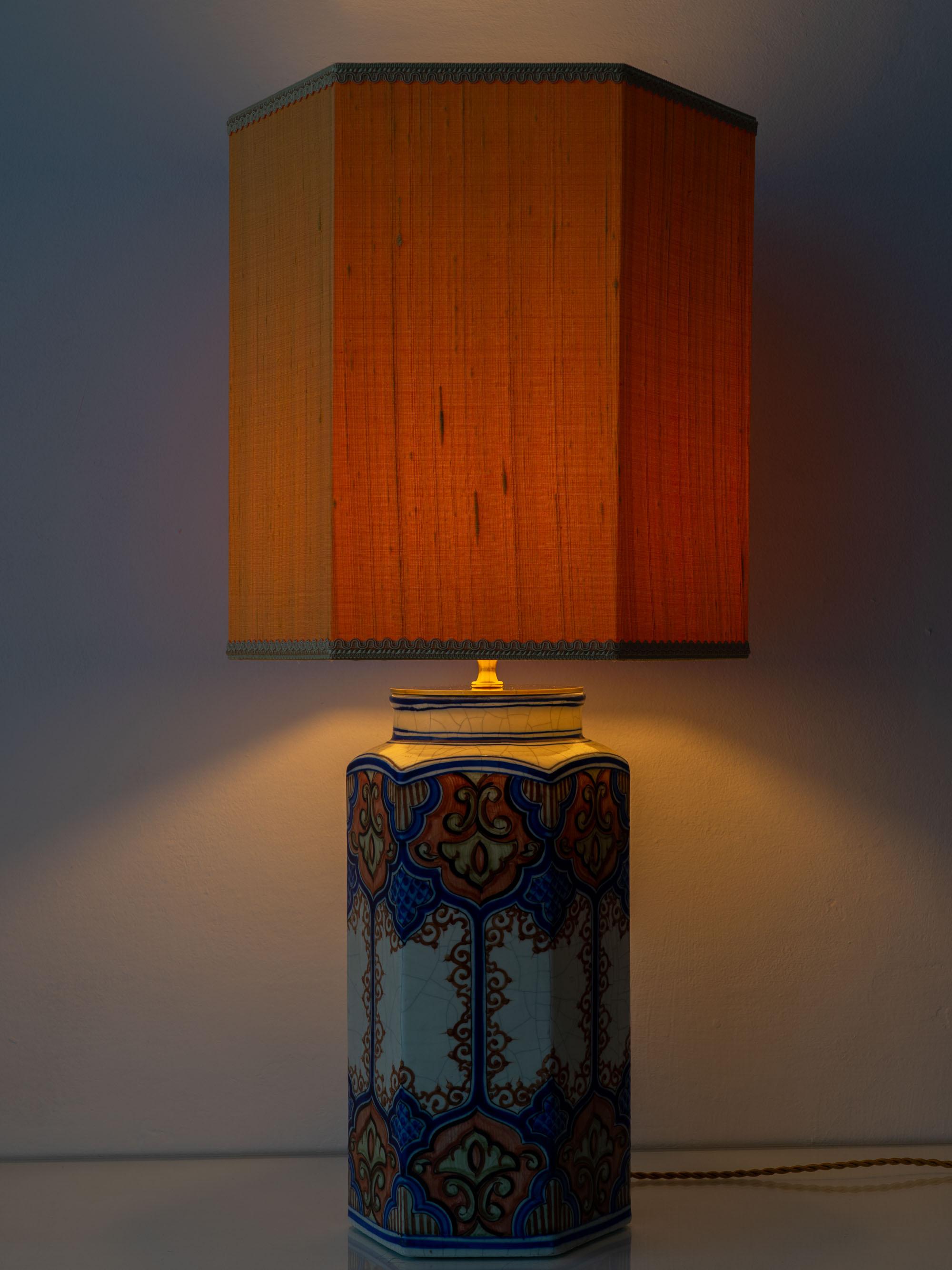 Lampe de table en céramique Benlloch Manises, néo-espagnole, milieu du siècle dernier en vente 11