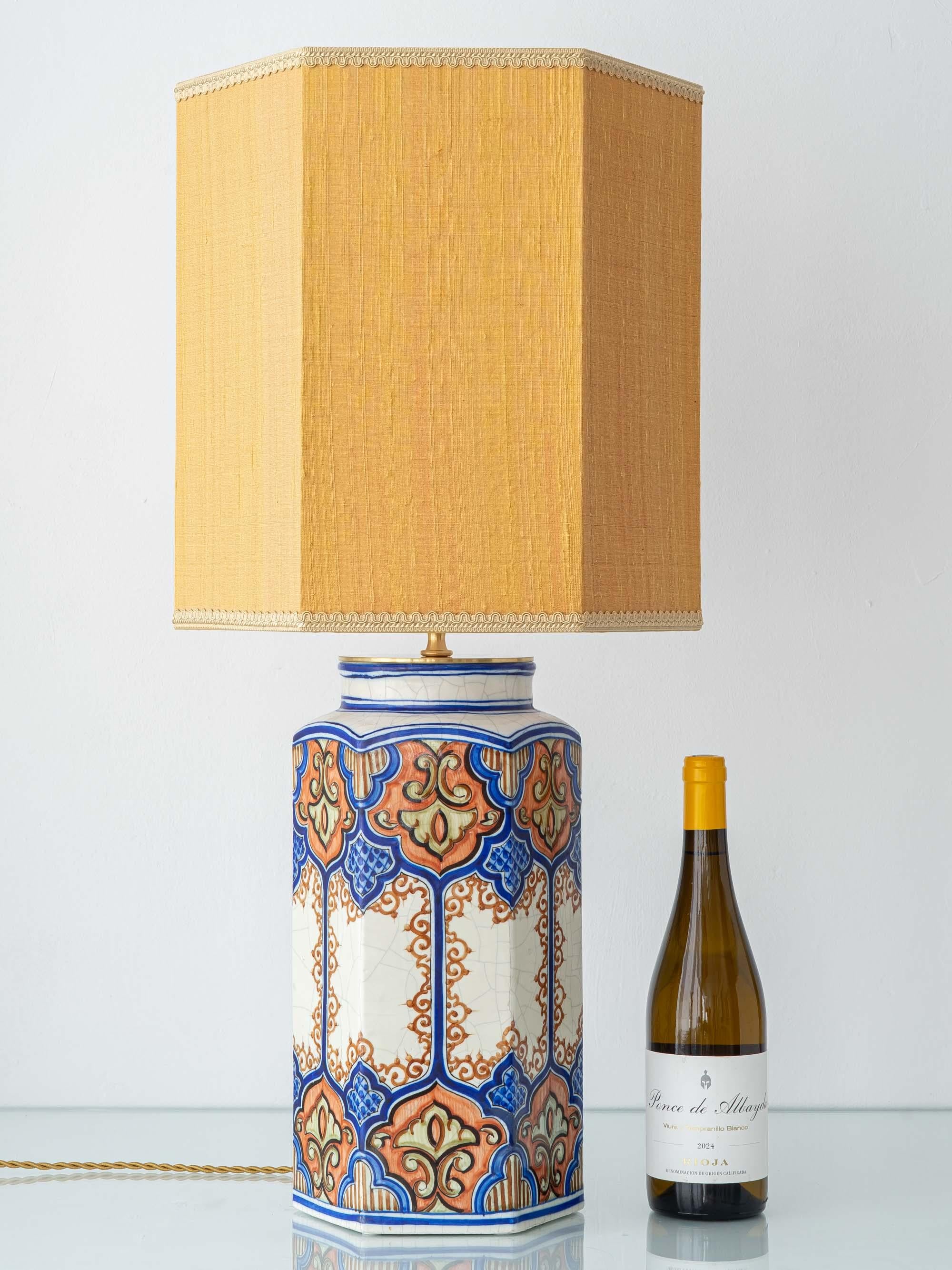 Mid-Century Modern Lampe de table en céramique Benlloch Manises, néo-espagnole, milieu du siècle dernier en vente