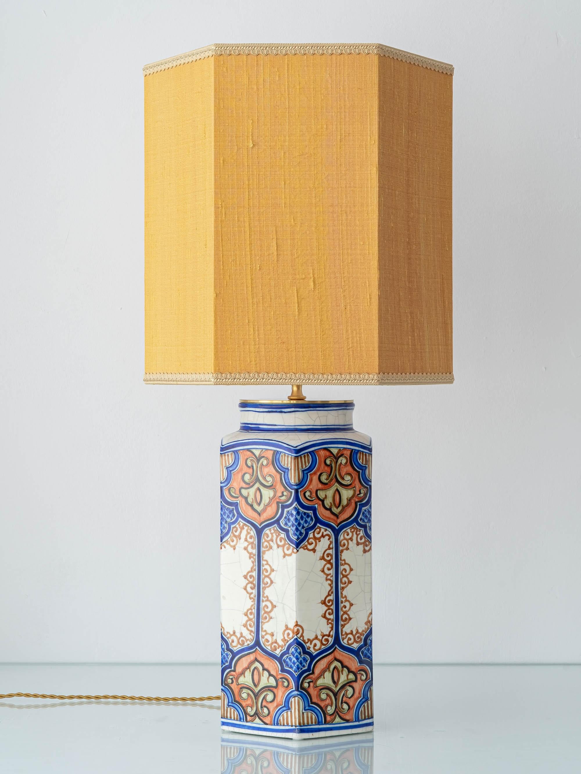 Lampe de table en céramique Benlloch Manises, néo-espagnole, milieu du siècle dernier en vente 1