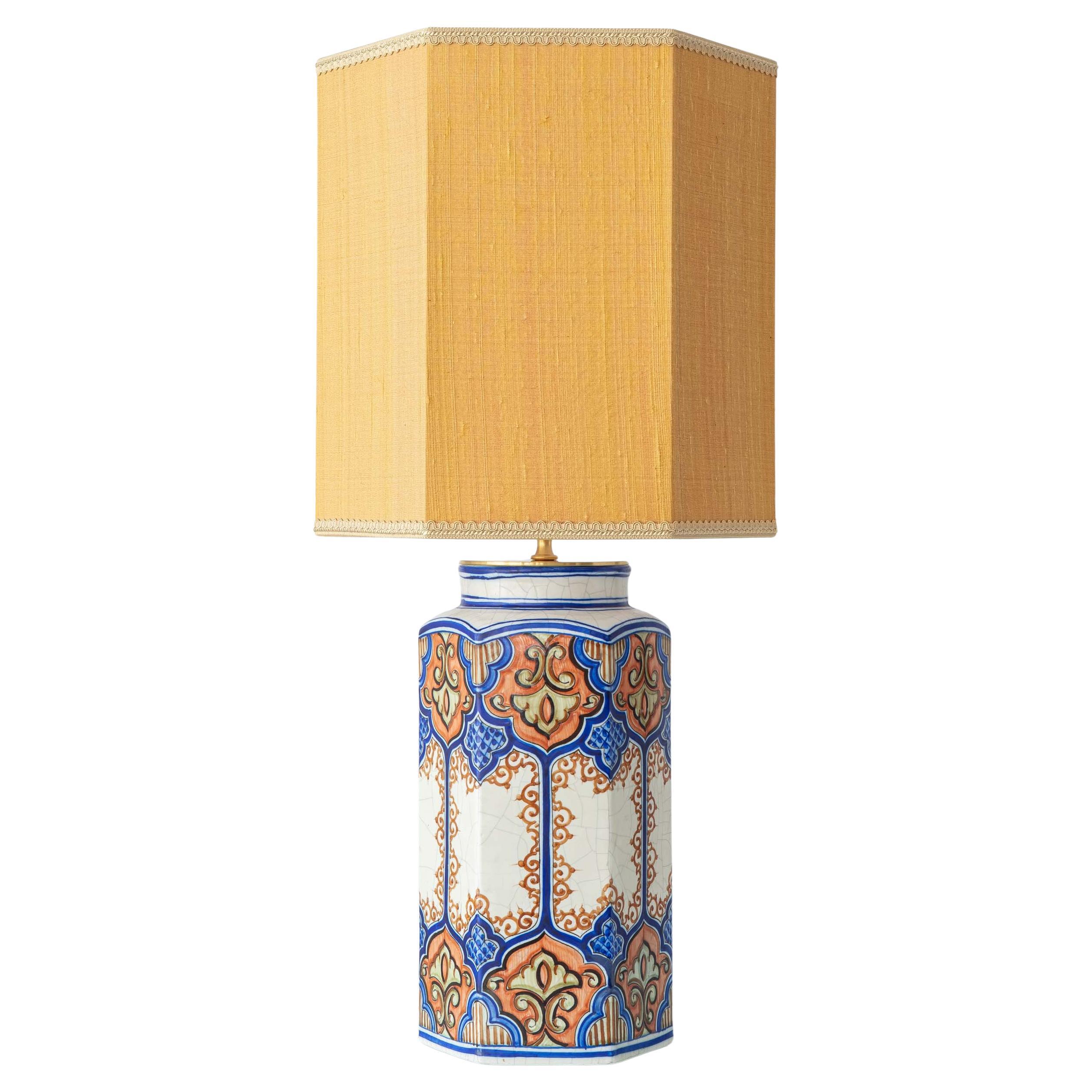 Spanish Revival Mid-Century Benlloch Manises Ceramic Table Lamp