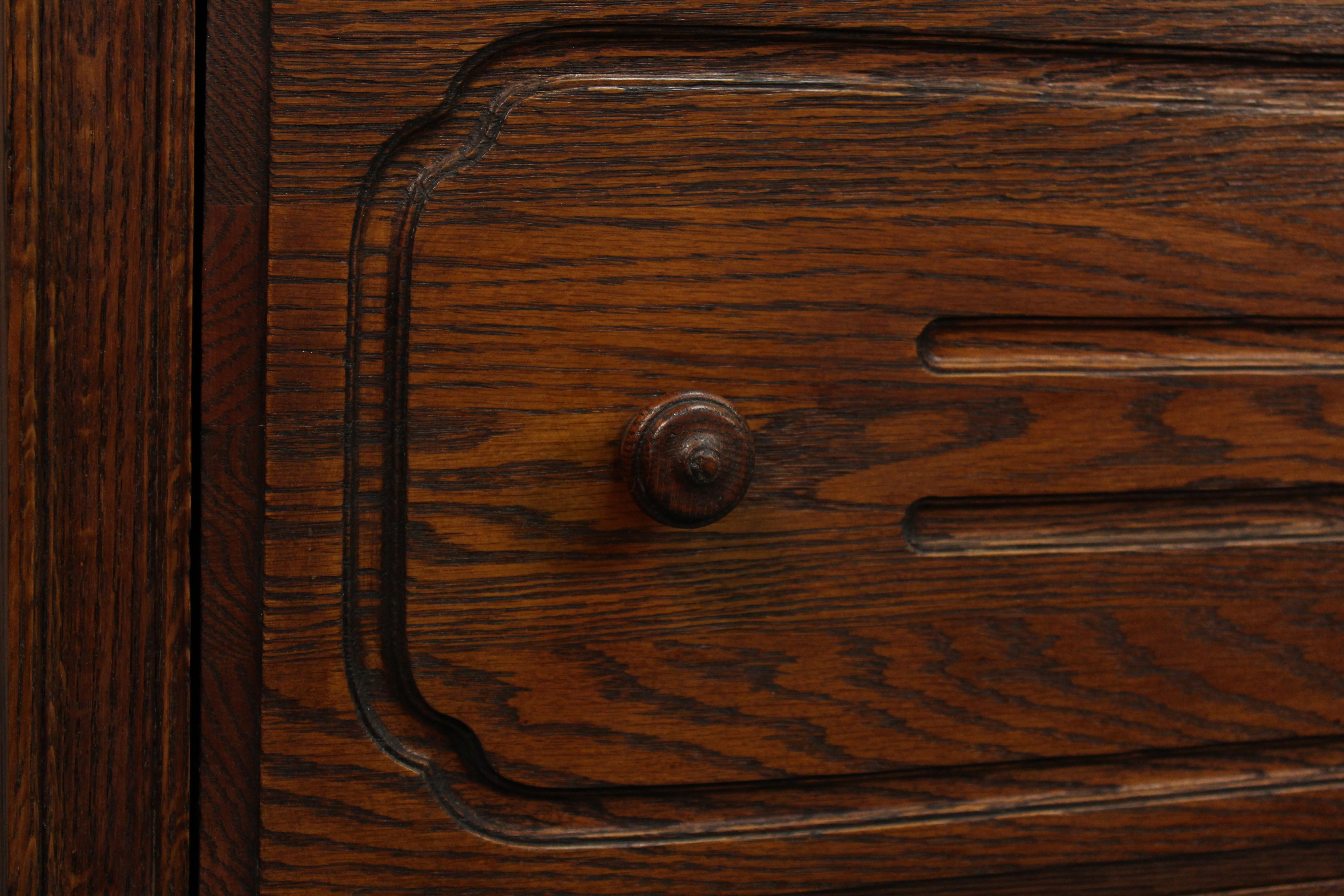 Spanish Revival Oak Cabinet, circa 1920s For Sale 2