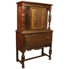 Spanish Revival Oak Cabinet, circa 1920s