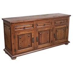 Spanish Revival Rustic Solid Pine Sideboard Style of Artes De Mexico Intern'tnl 