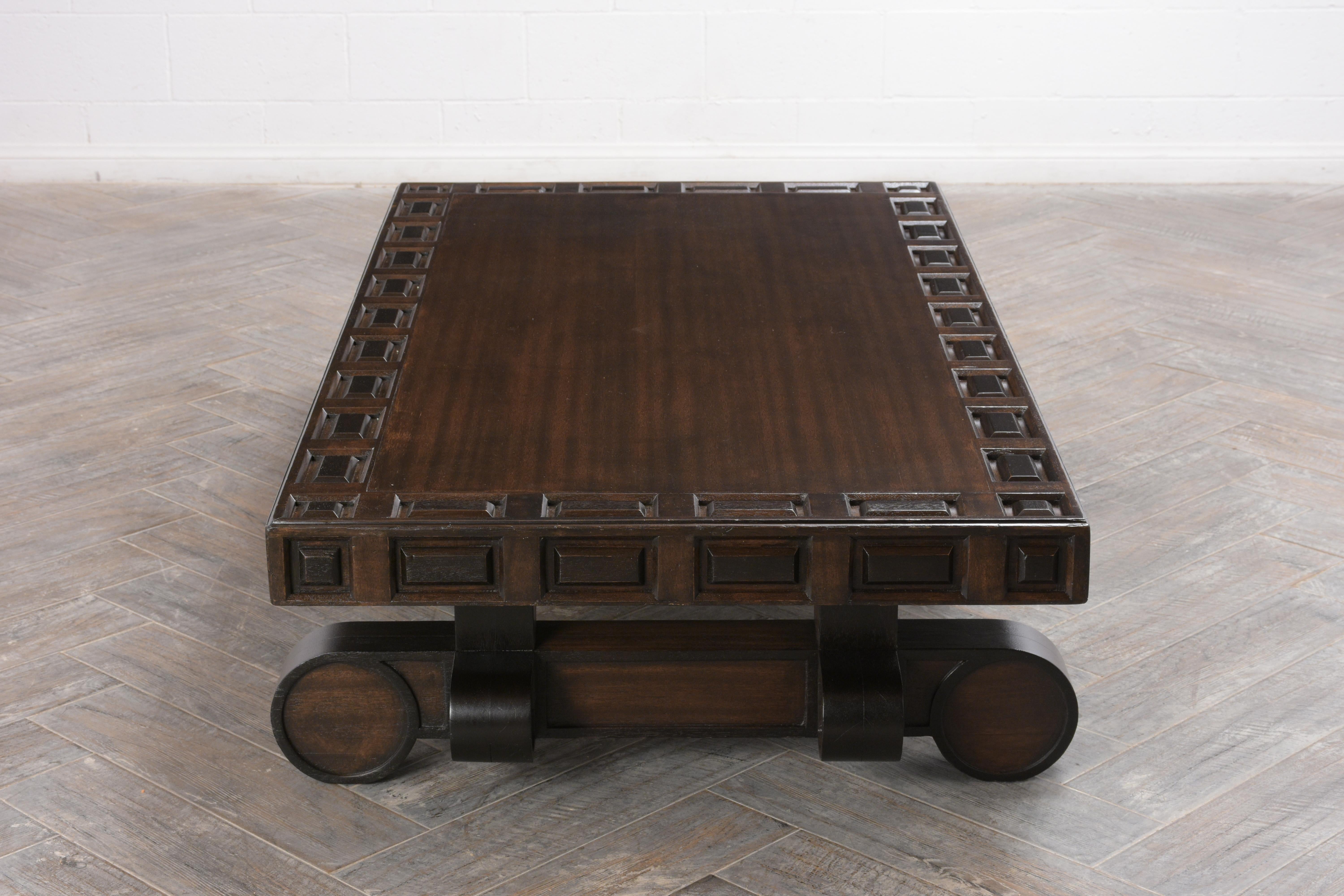 Spanish Colonial Style Carved Wood Coffee Table 1