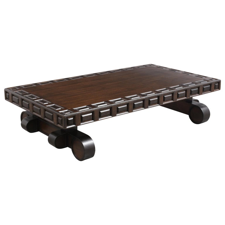 Spanish Colonial Style Carved Wood Coffee Table at 1stDibs