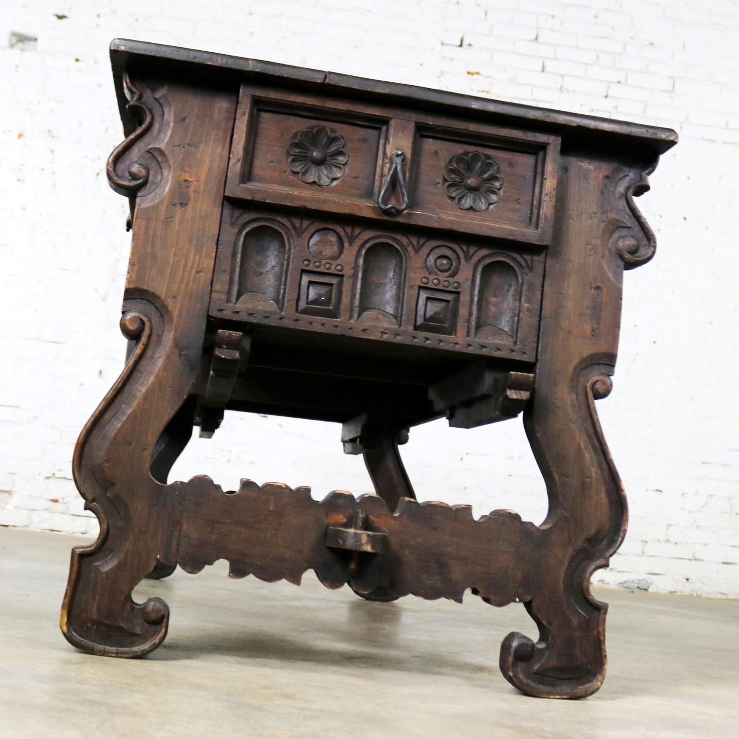 Wrought Iron Spanish Revival Style Desk with Handwrought Hardware by Artes De Mexico