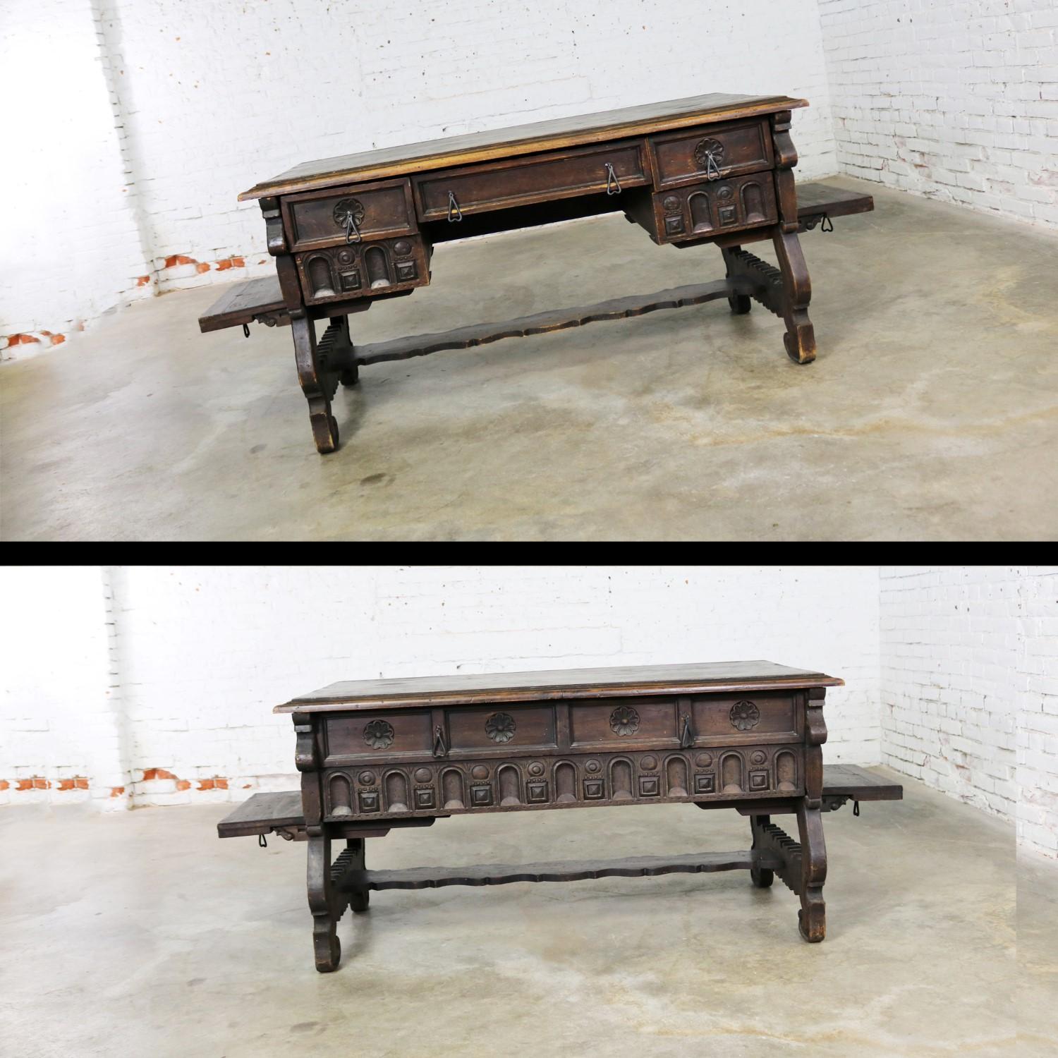 Spanish Revival Style Desk with Handwrought Hardware by Artes De Mexico 2