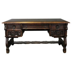Spanish Revival Style Desk with Handwrought Hardware by Artes De Mexico