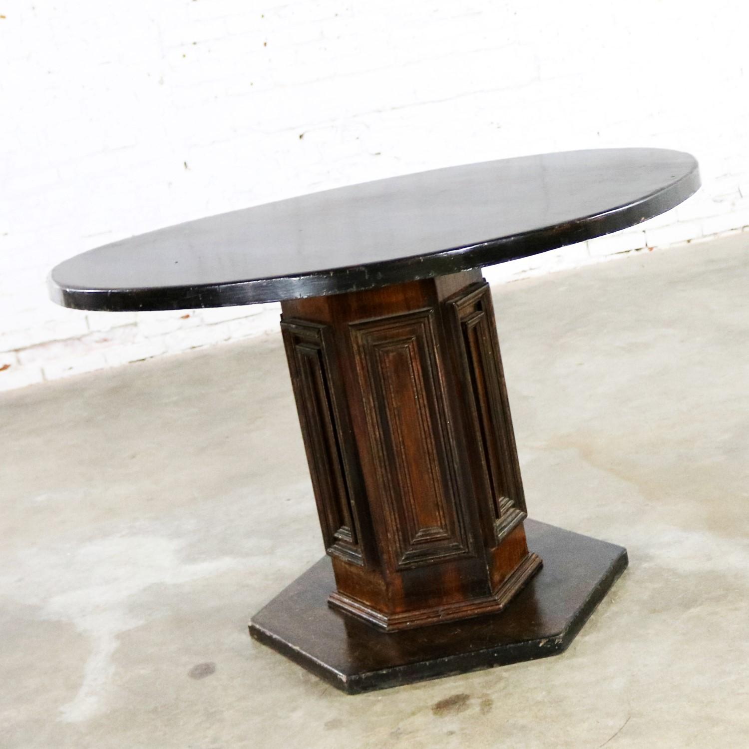 Spanish Colonial Spanish Revival Style Round Dining Table Single Pedestal Artes de Mexico