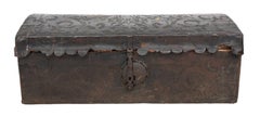 Spanish Revival Tooled Leather Wood Chest, 19th C