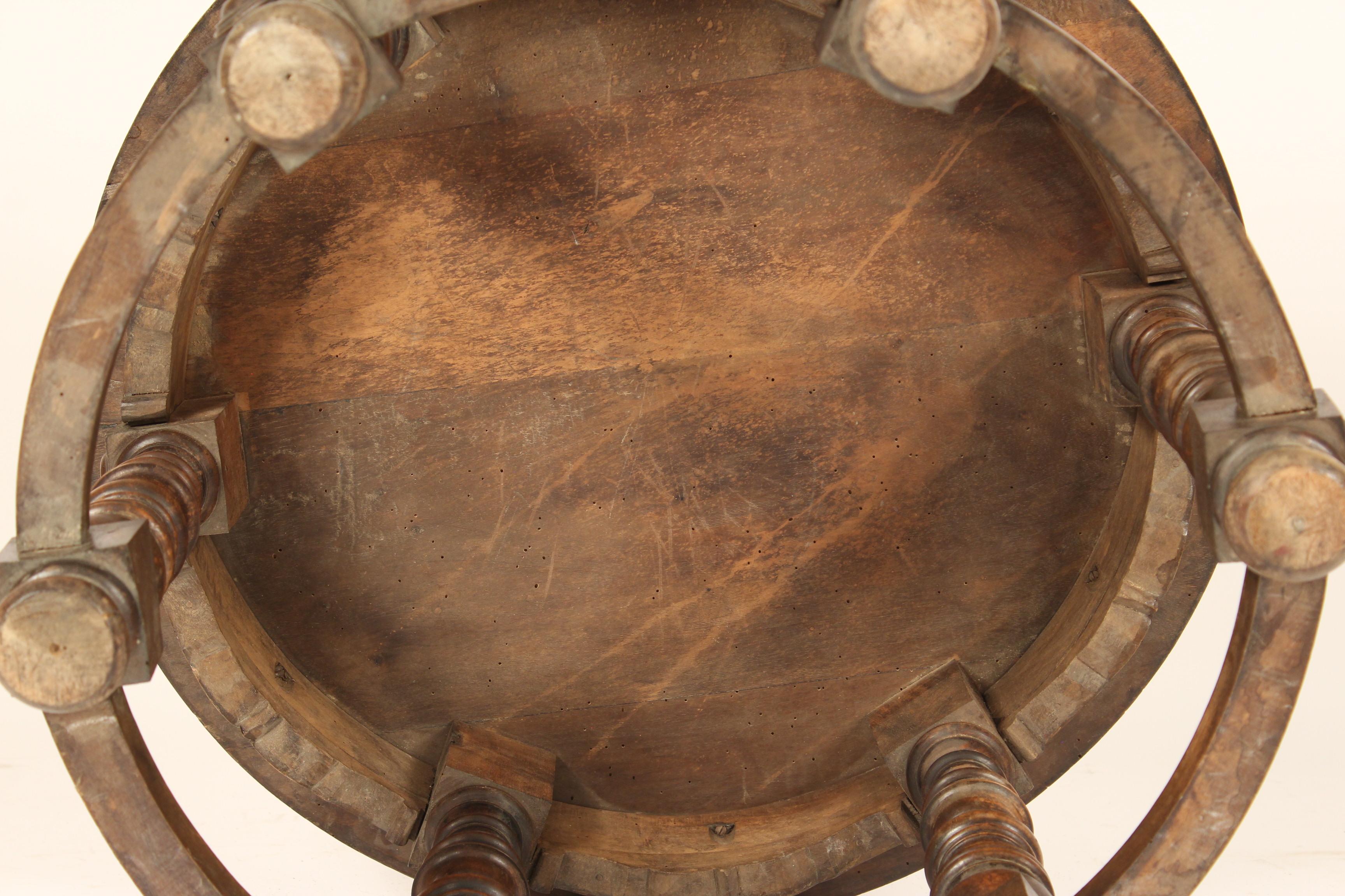 Spanish Revival Walnut Round Occasional Table 4