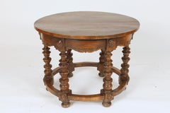 Spanish Revival Walnut Round Occasional Table