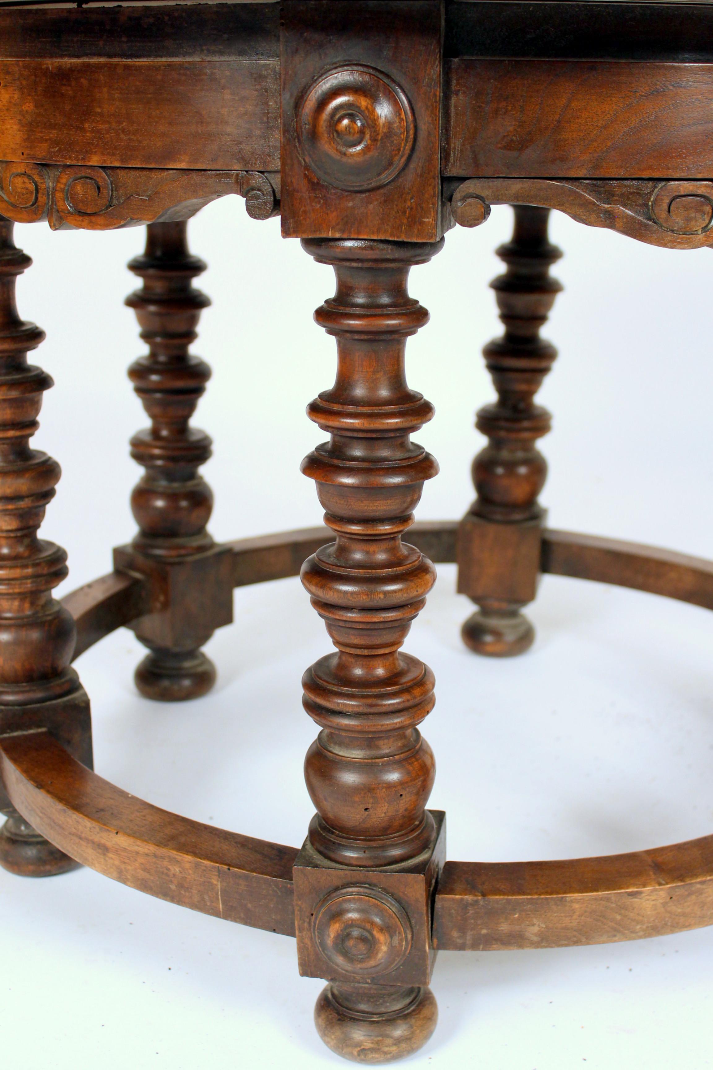 Unknown Spanish Revival Walnut Round Occasional Table
