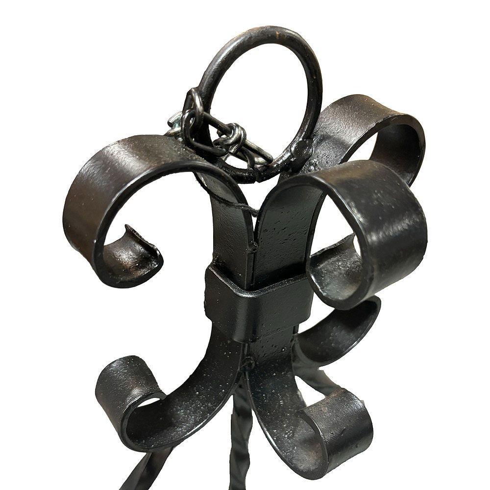 Spanish Revival Wrought Iron 7-Light Wood Beam Grand Wall Sconce, 2 Available For Sale 2