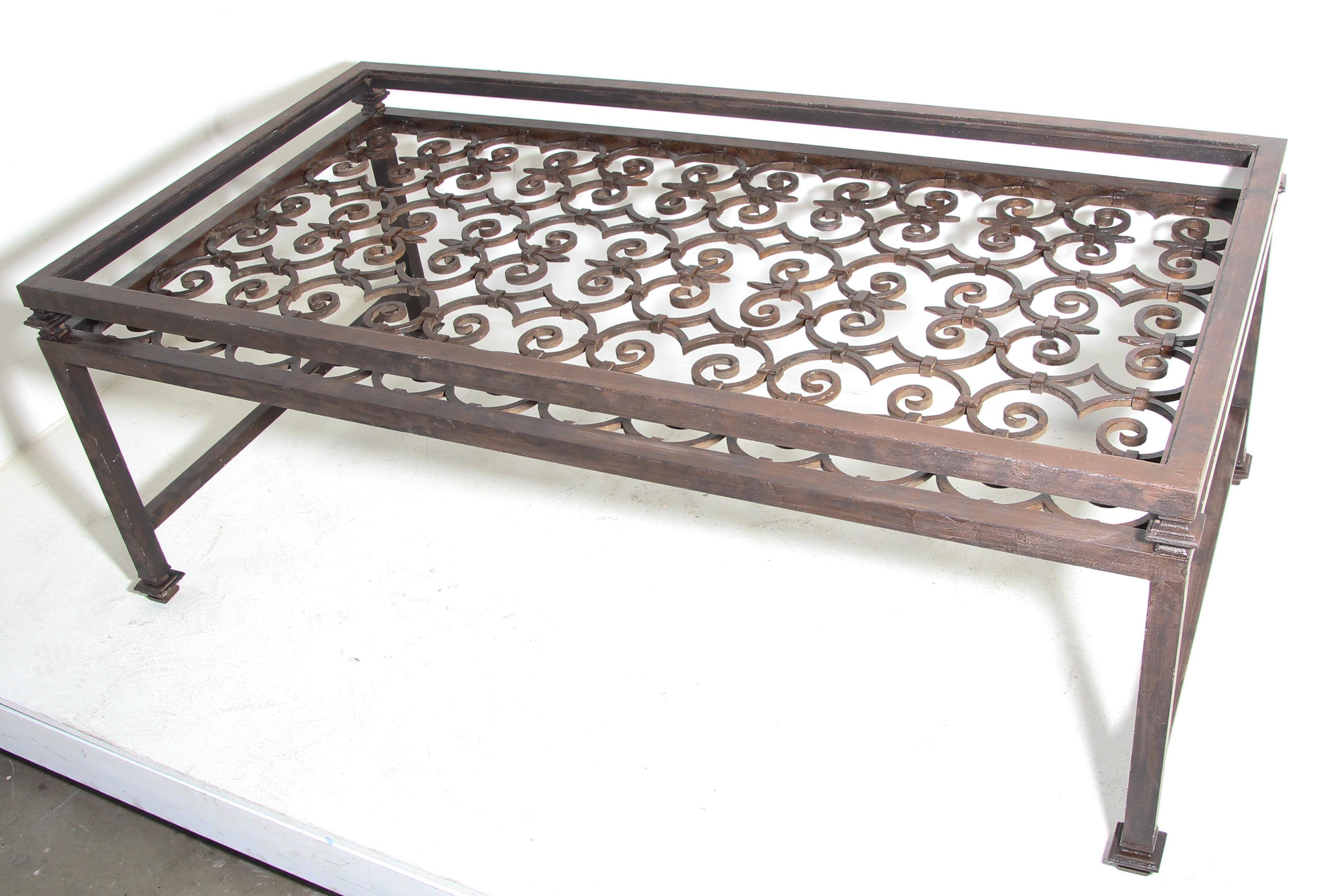 rectangular wrought iron table