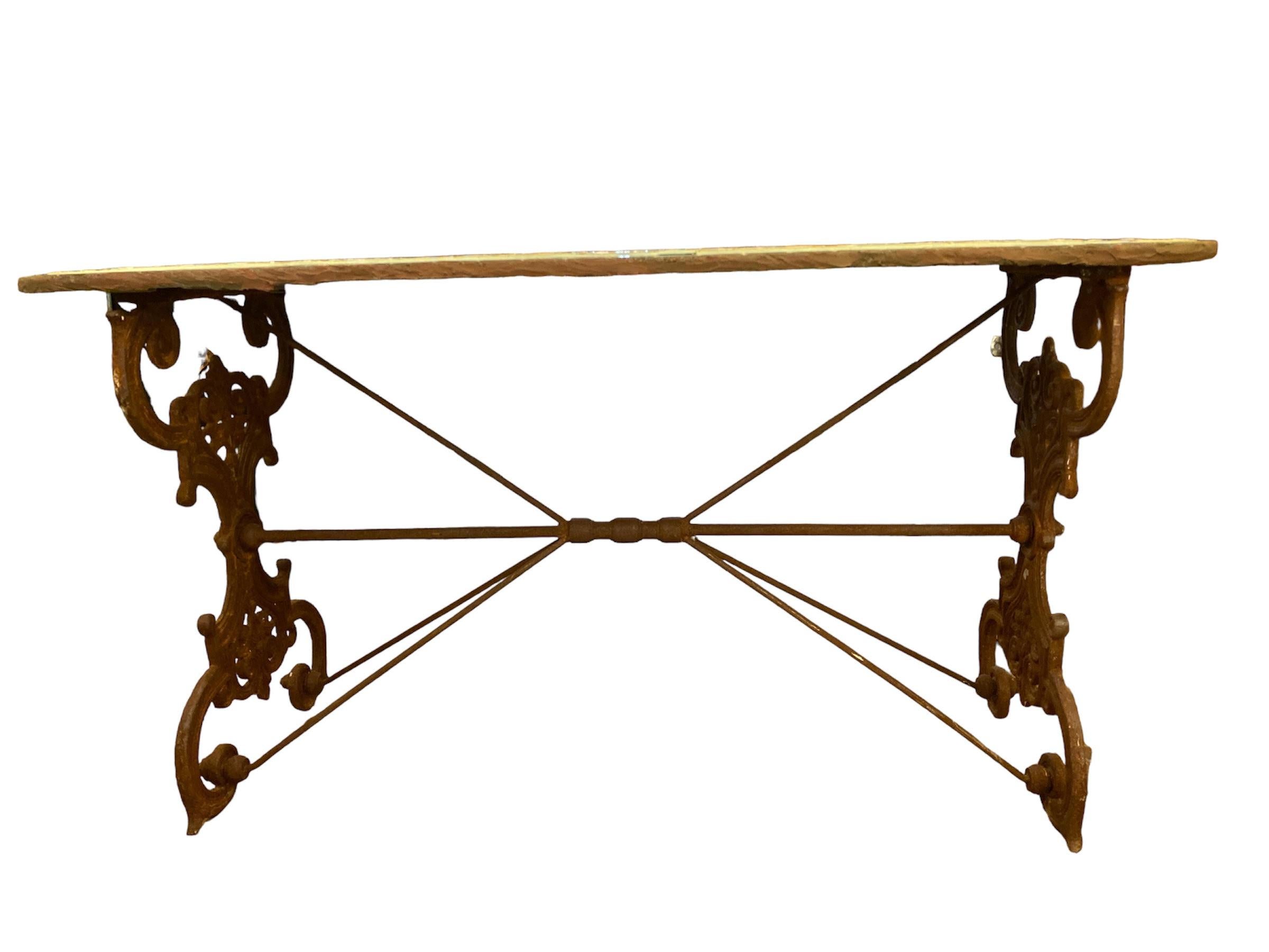 Spanish Revival Wrought Iron Tile Top Console Table In Excellent Condition In Pasadena, CA