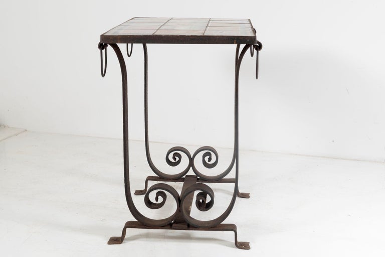 Spanish Revival Wrought Iron Tile Top Patio Catalina Side Table Addison
