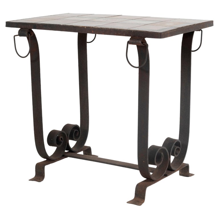 Spanish Revival Wrought Iron Tile Top Patio Catalina Side Table Addison