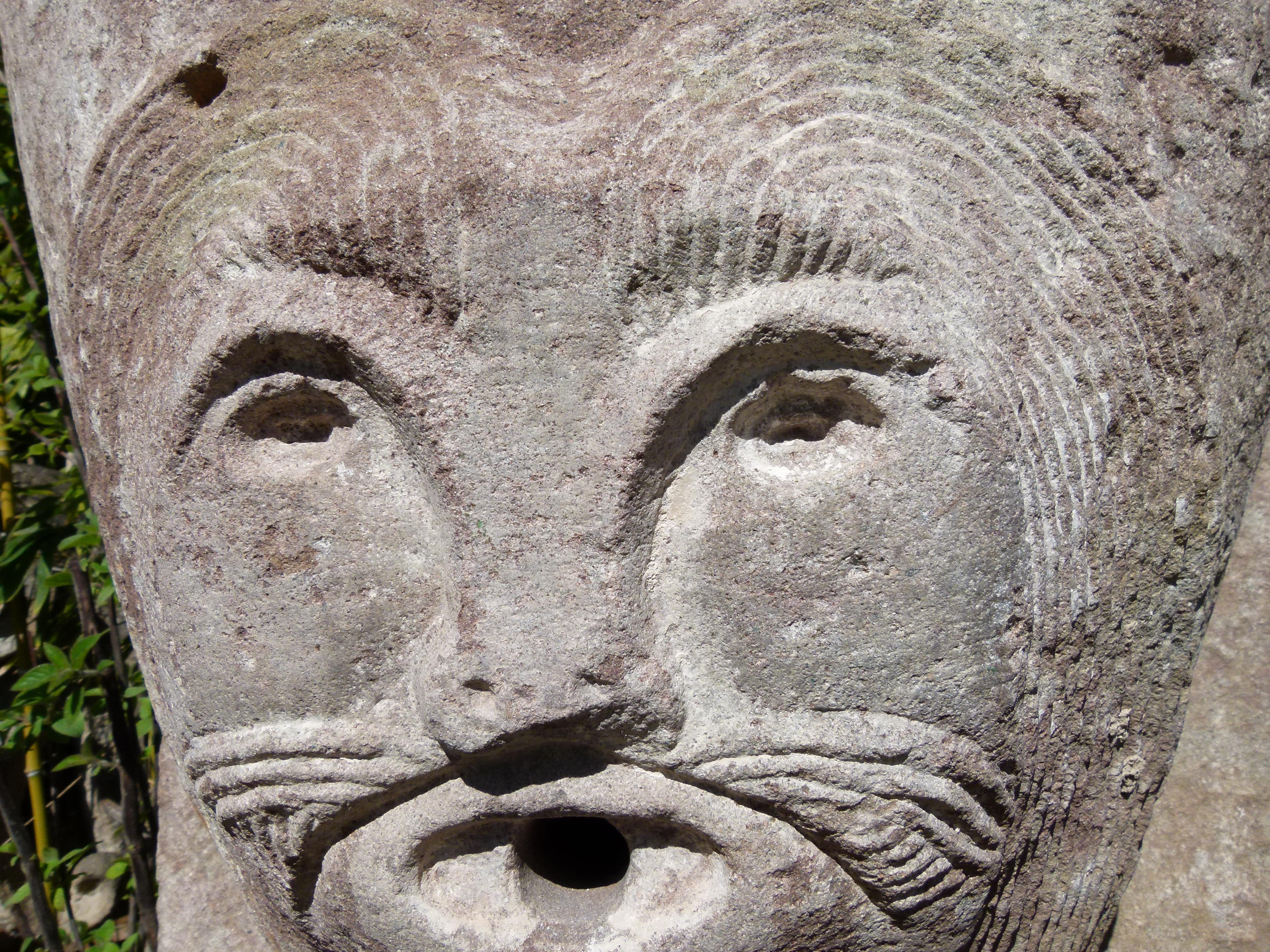 Other 12th Century Romanesque Limestone Spanish Lion Head Fountain
