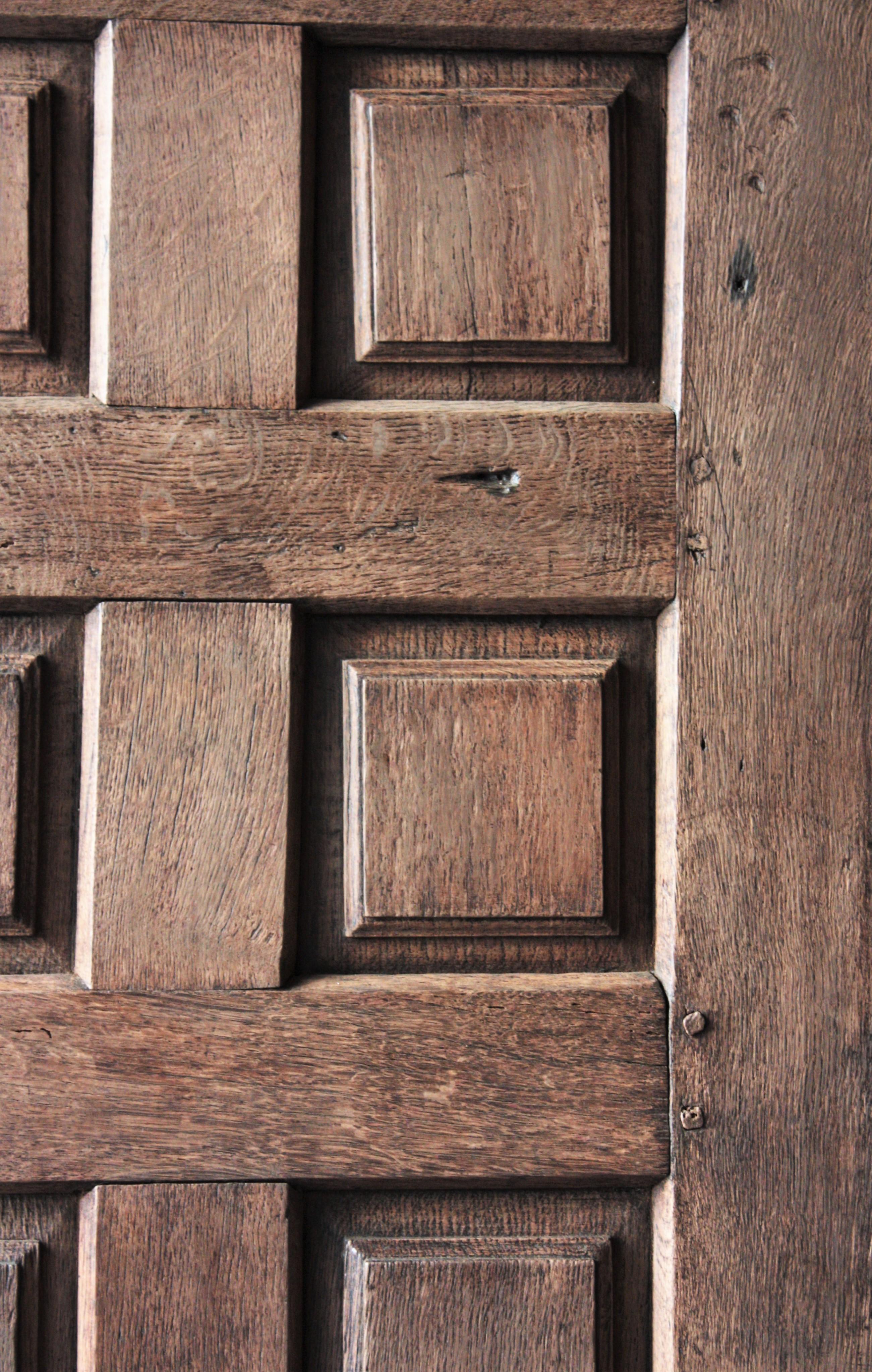 Spanish Rustic Door with Original Hand Forged Iron Pull For Sale 3